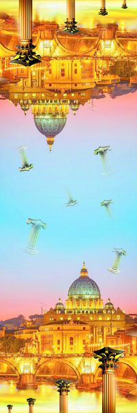 黄昏景观印花华亿平台图片