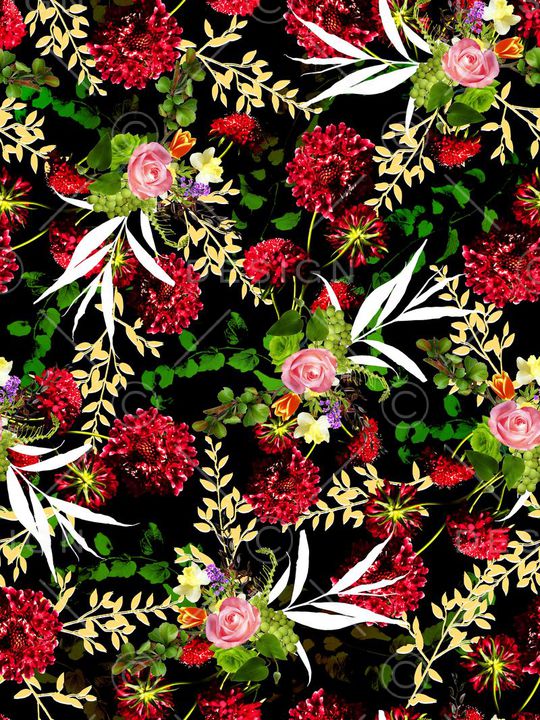 抽象花印花华亿平台图片