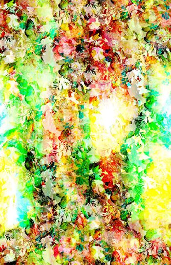 429996-抽象蝴蝶花卉花纹彩色炫彩晕色