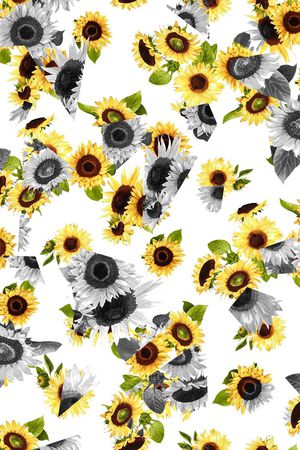 清新向日葵印花华亿平台图片