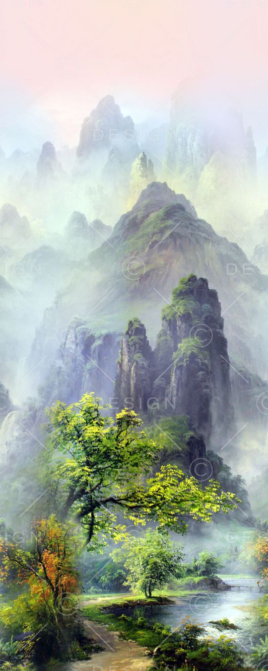风景 山水印花华亿平台图片