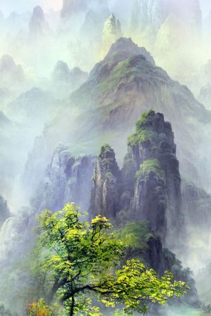 风景 山水印花华亿平台图片