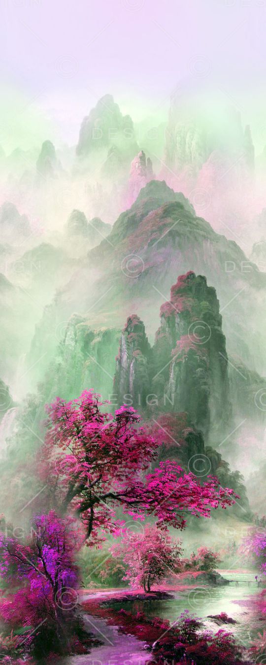 风景 山水 定位华亿平台印花华亿平台图片