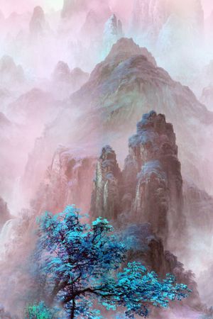 风景 山水 定位华亿平台印花华亿平台图片