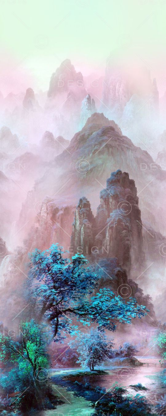 风景 山水 定位华亿平台印花华亿平台图片