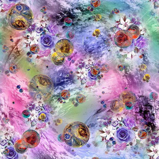 欧式人物插画印花华亿平台图片