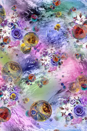 欧式人物插画印花华亿平台图片