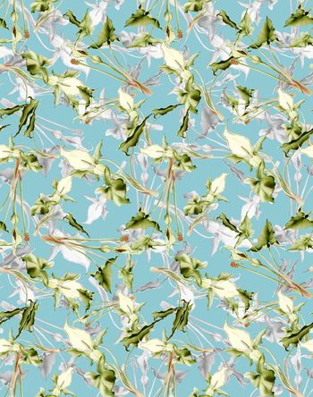 430220-热带雨林植物叶数码印花