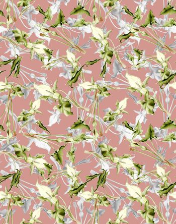 430221-热带雨林植物叶数码印花