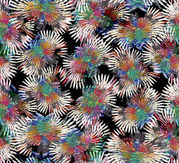 430234-个性男女梦幻七彩羽毛数码印花