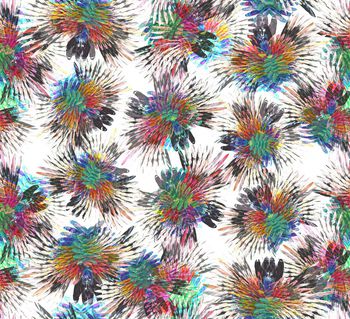 430235-个性男女梦幻七彩羽毛数码印花