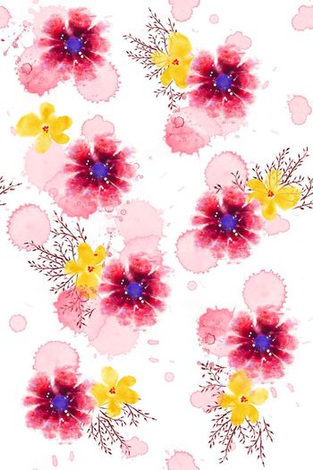 430374-中国风时尚清新水彩碎花系列