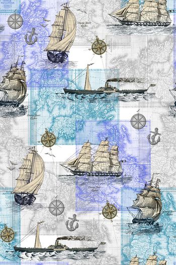 430382-休闲风航海元素航船航海地图春夏男装