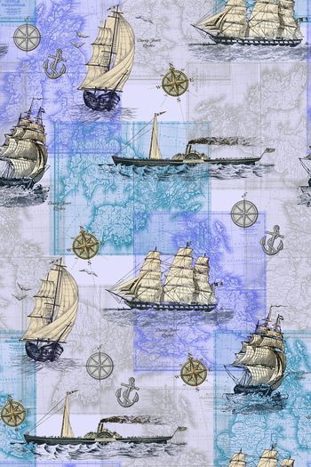 430384-休闲风航海元素航船航海地图春夏男装