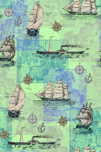 430385-休闲风航海元素航船航海地图春夏男装