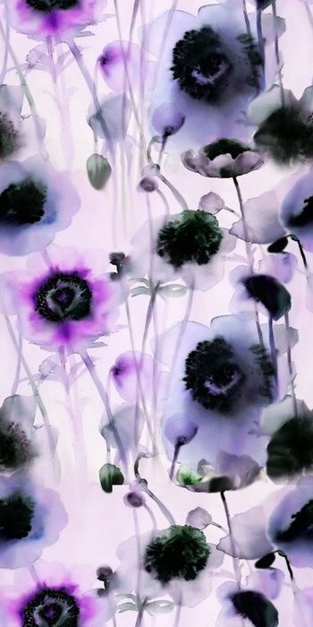 430422-时尚 水彩 花卉   数码 丝绸 