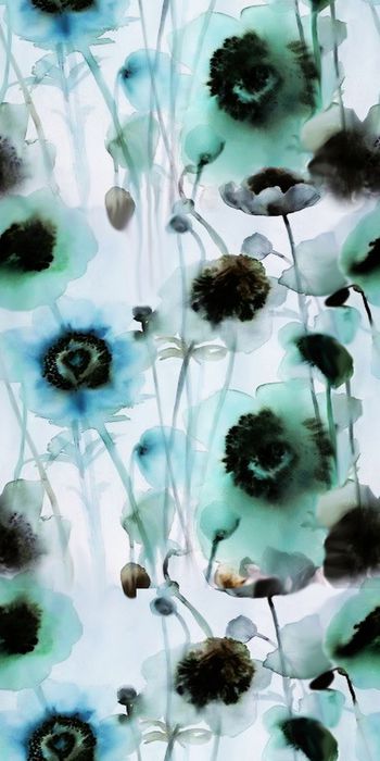 430423-时尚 水彩 花卉   数码 丝绸 