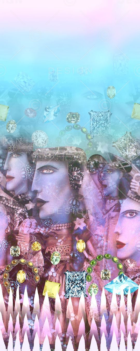 复古人物印花华亿平台图片