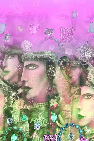 复古人物印花华亿平台图片