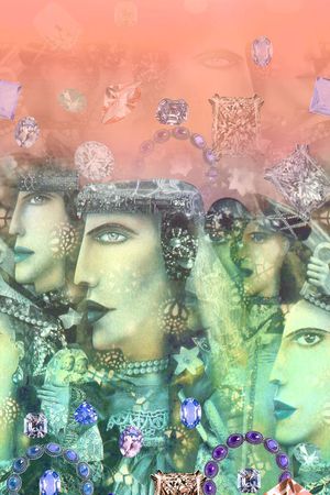 复古人物印花华亿平台图片