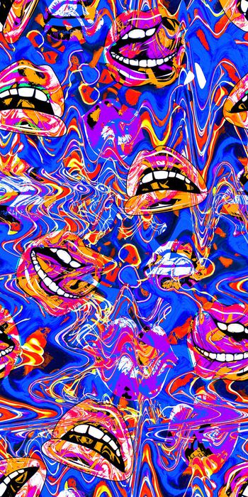 430558-抽象 肌理 红唇 数码 服装