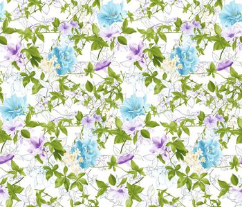 430578-时尚小碎花花草丛数码印花