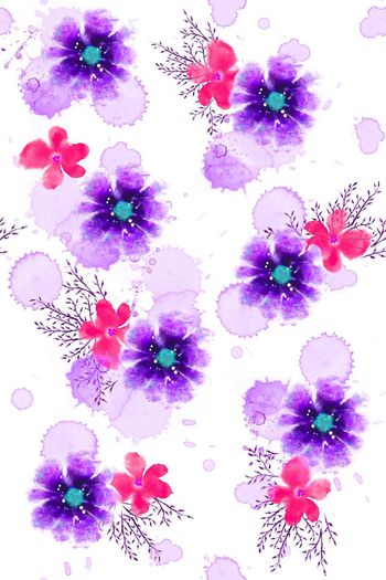 430657-中国风时尚清新水彩碎花系列