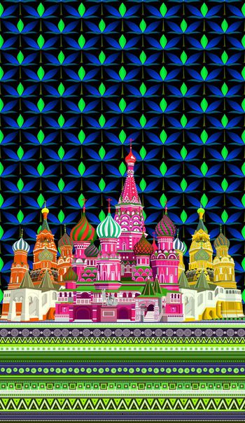 430664-民族风俄罗斯风格宫殿欧式传统花纹女