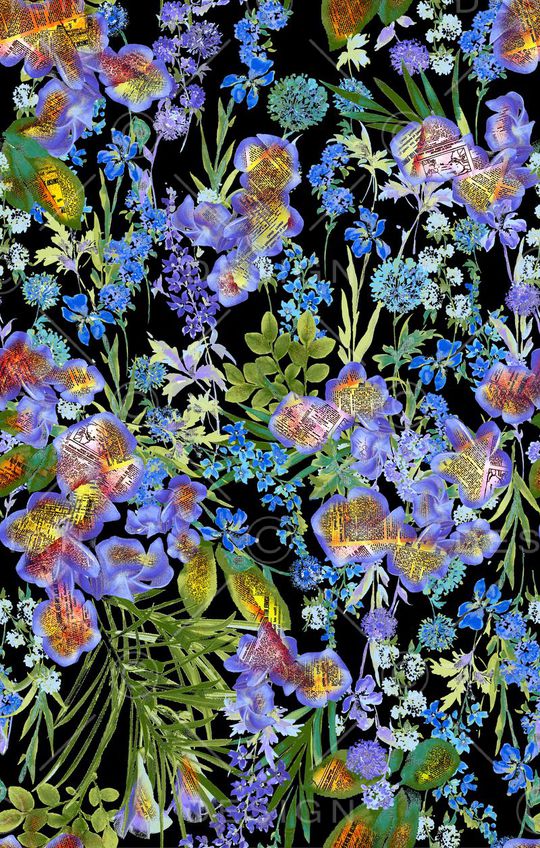 清新复古花卉风格印花华亿平台图片