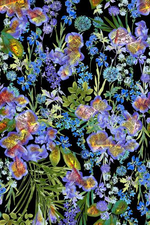 清新复古花卉风格印花华亿平台图片