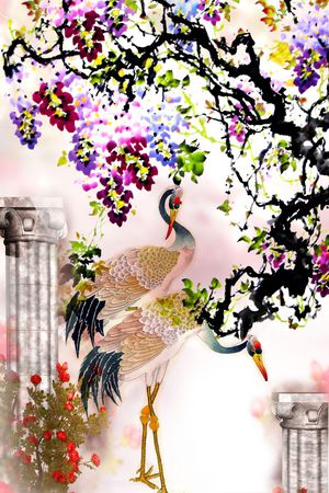 花卉印花华亿平台图片