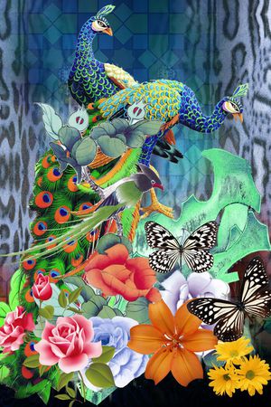 豹纹底印花华亿平台图片