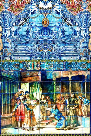 宫廷壁画印花华亿平台图片