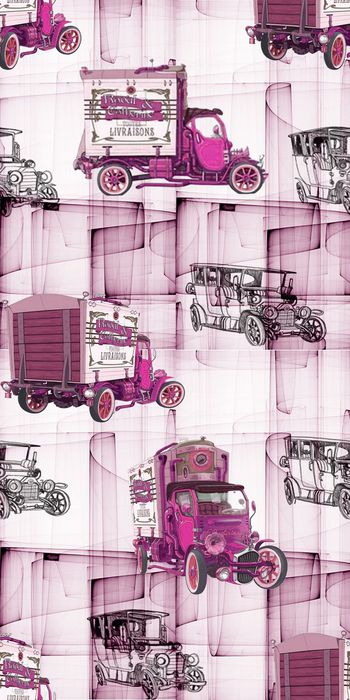 430885-复古 手绘 汽车 数码  花样 花