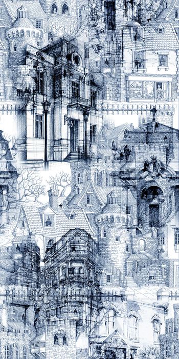 430888-复古 手绘 欧式建筑 数码  花样