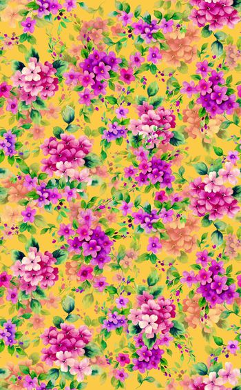 430971-时尚小碎花层次手绘花卉组合印花