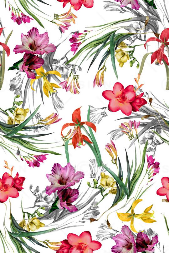 花卉印花华亿平台图片