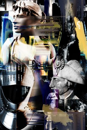 数码大牌复古抽象涂鸦大牌文艺男装女装印花华亿平台图片