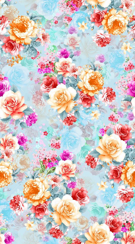 水彩花卉印花华亿平台图片