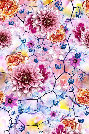 花卉印花华亿平台图片