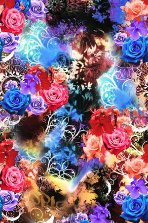 欧式花纹花卉印花华亿平台图片