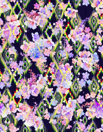 431282-几何清新水彩花卉 钉珠