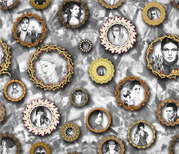 431285-复古手绘水彩时尚人物 欧式花边花纹