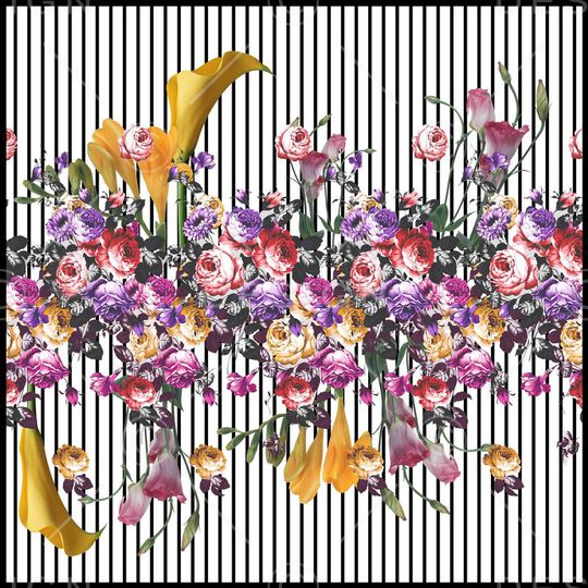 长方丝巾印花华亿平台图片