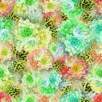 431388-豹纹花纹印花