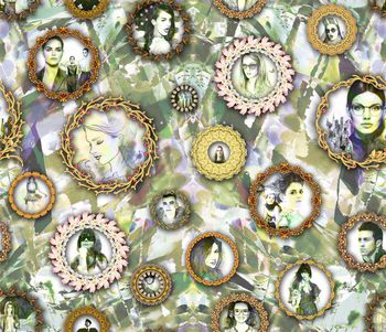 431408-复古手绘水彩时尚人物 欧式花边花纹