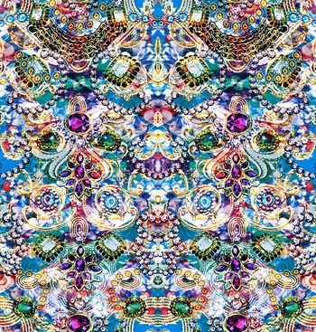 431410-宝石水彩镜像花卉