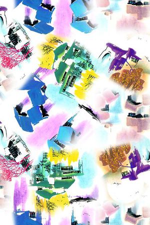 抽象水墨印花华亿平台图片