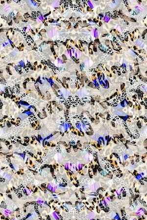 个性珠宝豹纹英文印花华亿平台图片