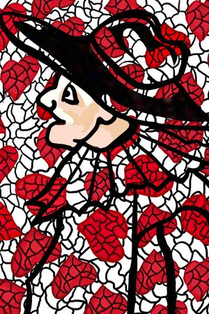 简笔线描印花华亿平台图片